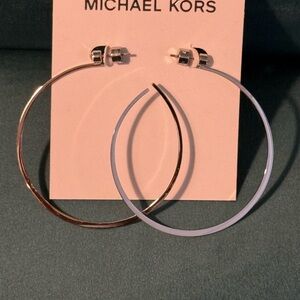 Michael Kors Sleek Silver Hoop Earrings
